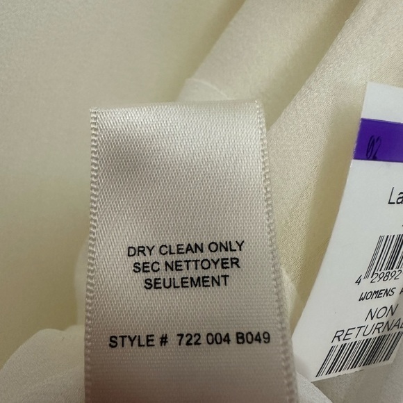 Rebecca Taylor Silk Chiffon Ruffle Blouse Size 4 Ivory Sheer Sleeve Feminine NWT - Picture 8 of 8